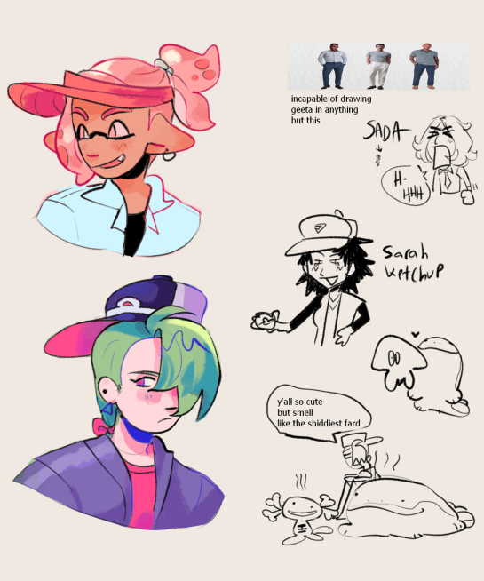doodles but most noteably, aloha from coroika and rika pokemon busts
