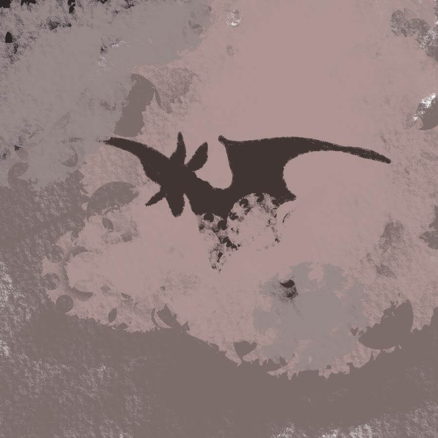 a featureless black dragon steps out from smoke.